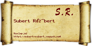 Subert Róbert névjegykártya