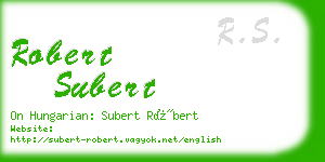 robert subert business card